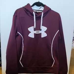 Under Armour Burgundy Hoodie with White Accents